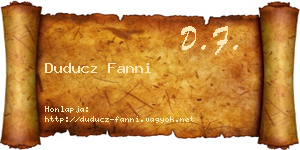Duducz Fanni névjegykártya
