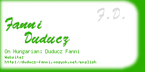 fanni duducz business card